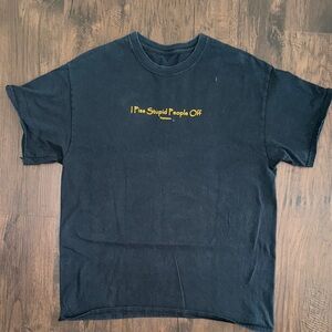 BLACK GRAPHIC TEE I PISS STUPID PEOPLE OFF FUNNY QUITE SHORT SLEEVE